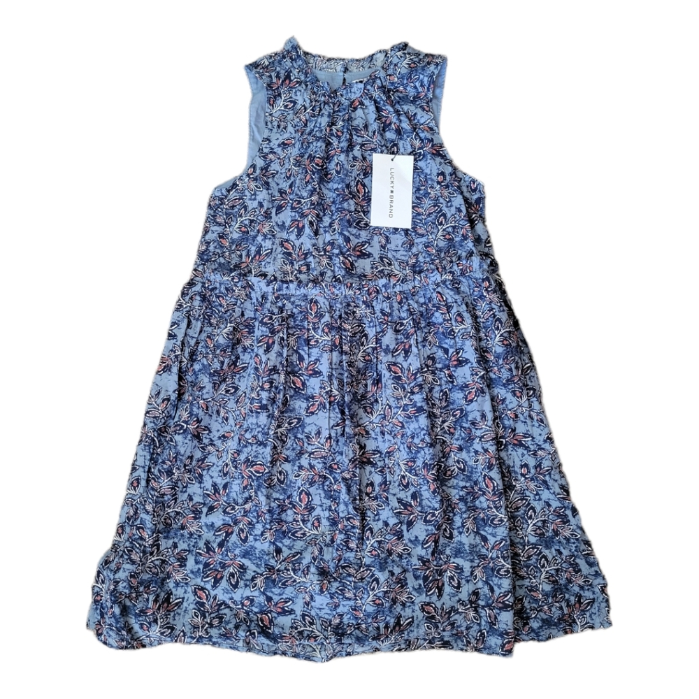Lucky Brand Blue Boho Floral Mini Dress
